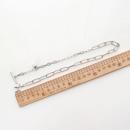 Surgical Steel Balloon Dog Padlock Mixed Chain Toggle Necklace