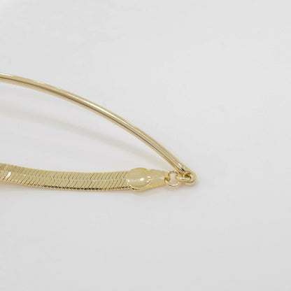 Layered Snake Chain Choker – Minimalist Brass Necklace | 8TTITTO8