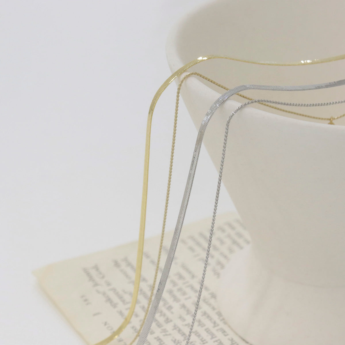 Layered Cross Pendant Necklace, Snake Chain & Box Chain Layered Necklace