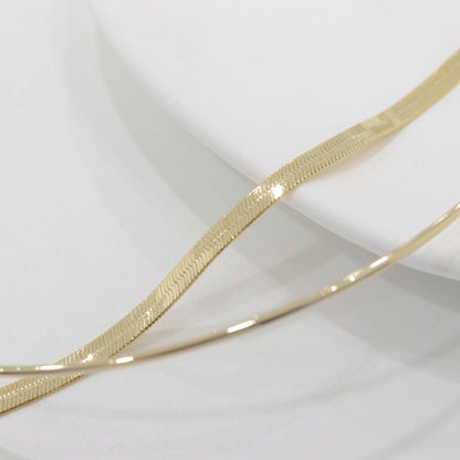 Layered Snake Chain Choker – Minimalist Brass Necklace | 8TTITTO8