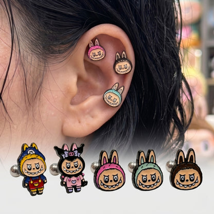 Labubu Ear Stack Set — 5 Character Studs | Wear Your Toys | Handmade in Korea