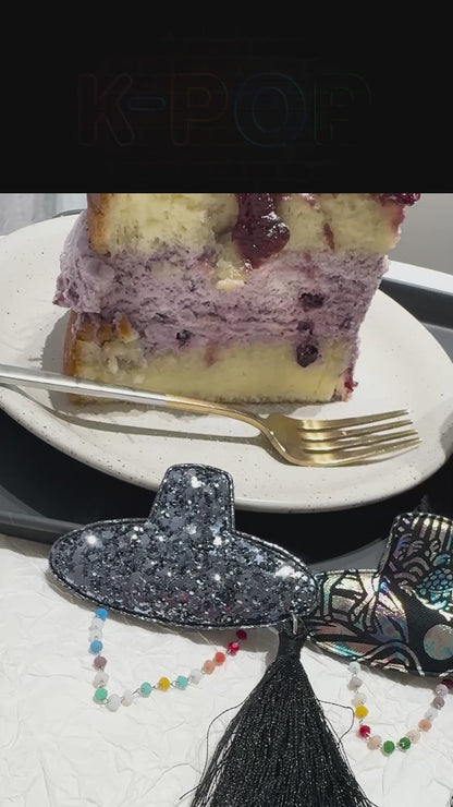 Korean Gat Hair Clip - Glitter & Nacre Pattern with Tassel