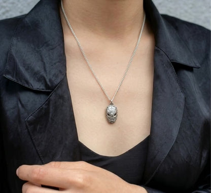 Vintage 925 Silver Spider Mask Necklace | Handmade Pendant