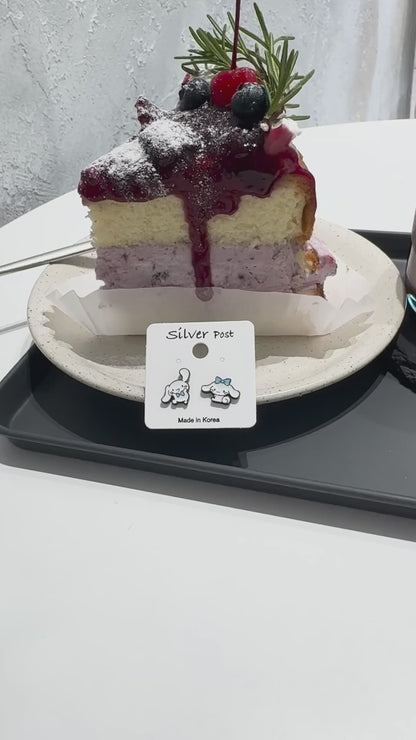 Cinnamoroll Mismatched Silver Post Earrings – Handmade in Korea