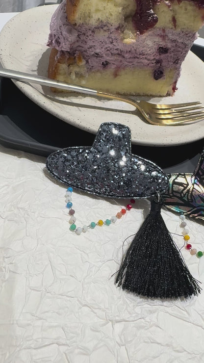 Korean Gat Hair Clip - Glitter & Nacre Pattern with Tassel