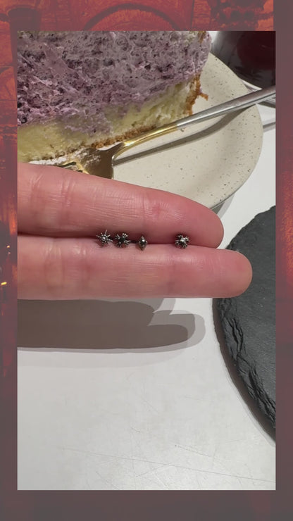 Antique Gothic Barbell Ball Earring – 4 Symbol Options