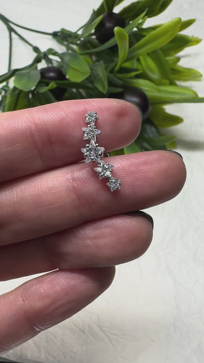 CZ Star Curved Barbell - Cartilage Piercing Earring