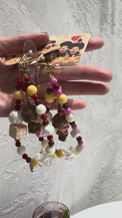 Monchhichi Inspired Beaded Keychain | Handmade Kawaii Charm | Made in Korea