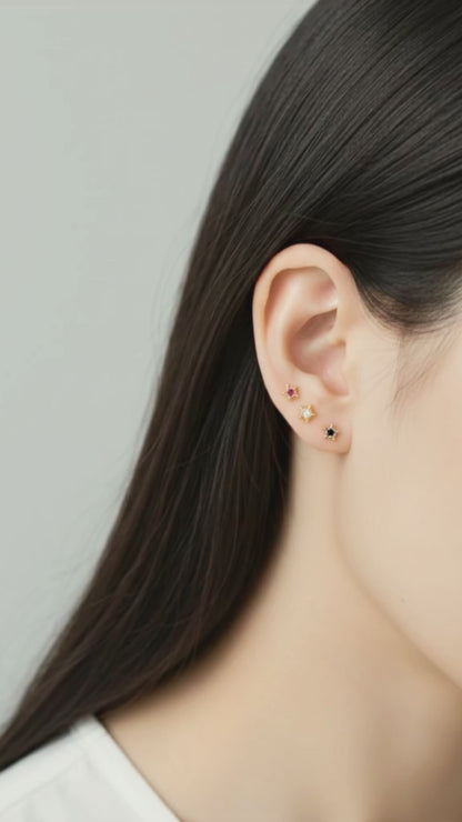 Mini Star Barbell Piercing | CZ Stone | Gold/Silver/Rose Gold