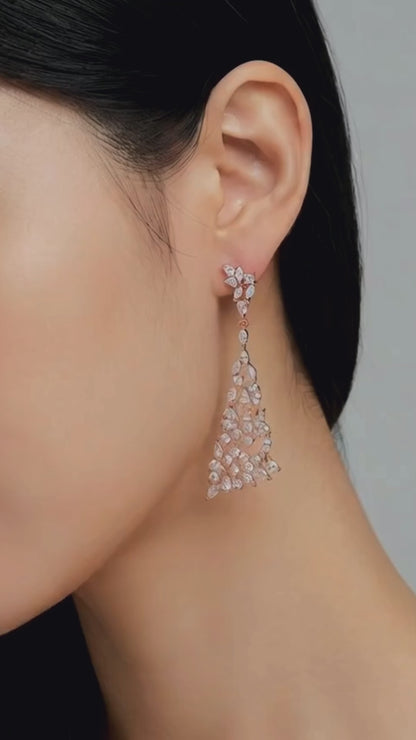 Exquisite Marquise CZ Chandelier Drop Earrings - 925 Silver Post
