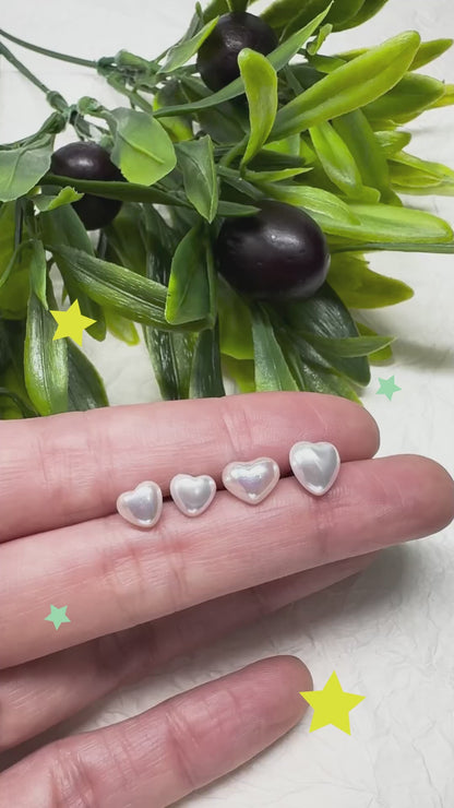 Aurora Heart Pearl Barbell - 4 Types | Helix, Conch, Tragus Earring