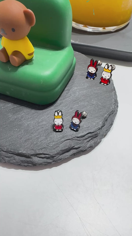 Miffy Barbell Earring - Surgical Steel Cartilage Stud | Type 1 & 2 | Made in Korea