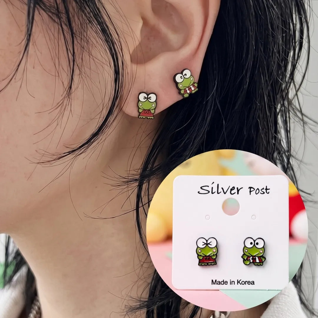 Keroppi Enamel Studs — K-Style Ear Stack