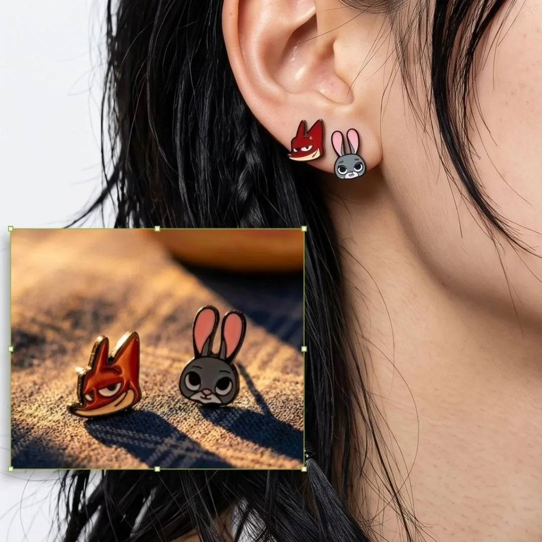 Nick & Judy Mismatch Earrings — The Zootopia Duo
